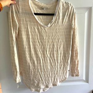 Abercrombie & Fitch light weight long sleeve | XS | cream & white